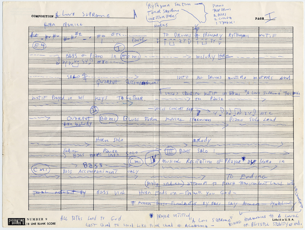 John Coltrane's Hand Written 