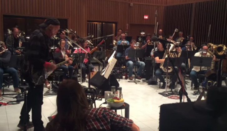 Watch Neil Young Record His New Single With A 56-Piece Orchestra